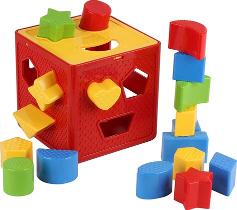Play22 Baby Blocks Shape Sorter Toy Childrens Blocks Includes 18