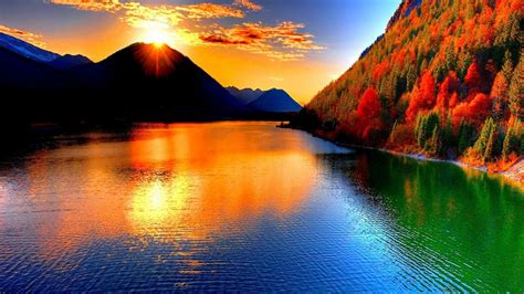 Resultado De Imagem Para Wallpaper Full Hd Landscape Photos Lake Landscape Beautiful Sunset