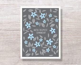 With Sympathy Card Condolence Thinking Of You Greeting Card Etsy