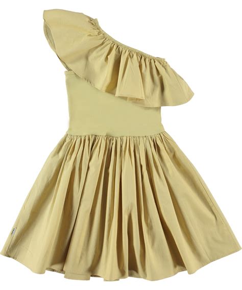 Chloey Cardboard Beige Organic One Shoulder Dress With Circular