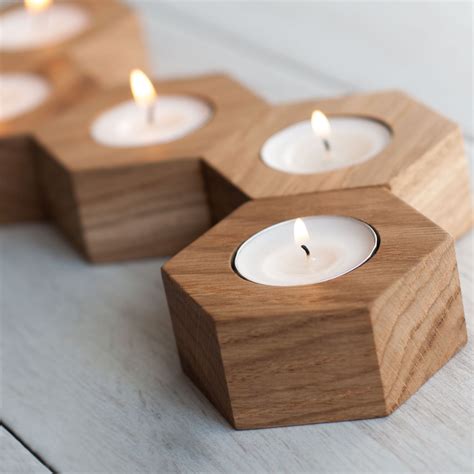 Wood Tea Light Holder Small Candle Holders Wooden Candle Holders