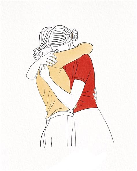 Hug Comfort Two Girls Sisters Printable Wall Art Digital Etsy