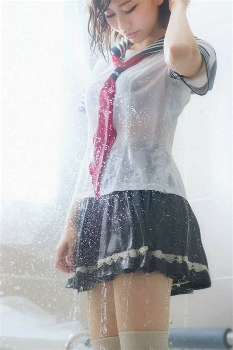 Japanese Uniform Wet Dress Girl In Water Sailor Suit Wet Clothes