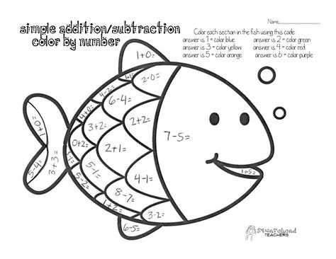 Addition color by number printable