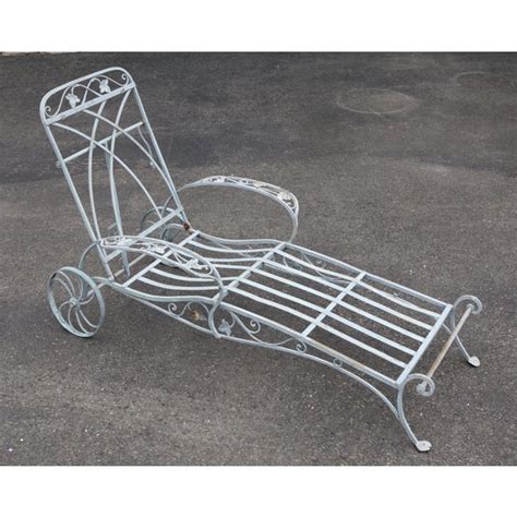 Fairmont chaise outdoor wicker patio furnitureby tk classics(1). Salterini Vintage Wrought Iron Garden Patio Chaise Lounge ...