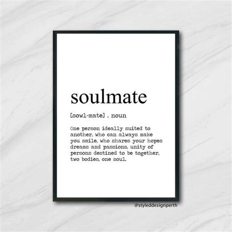 Soulmate Definition Print Definition Poster Word Meaning Print Word