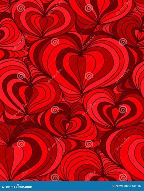 Vector Seamless Background Hand Drawn Hearts Stock Vector