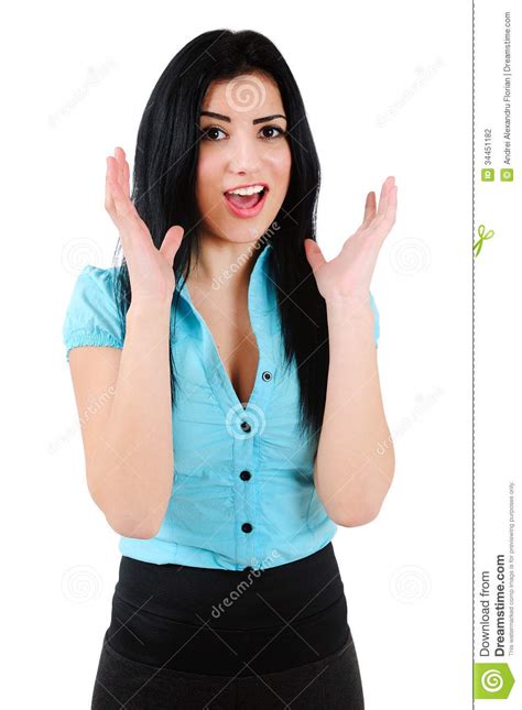 Isolated Business Girl Stock Photo Image Of Amazed Isolated 34451182