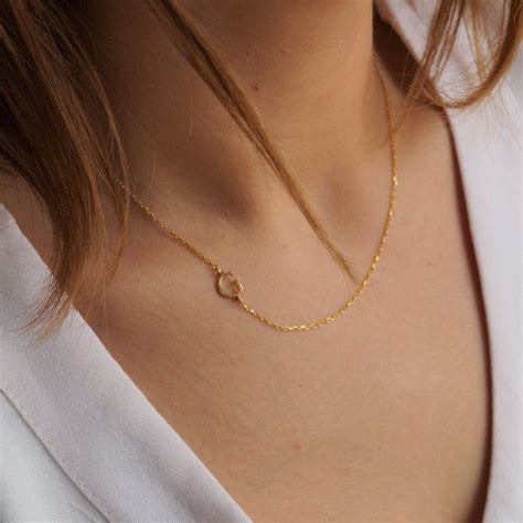 Sideways Initial Necklace Initial Necklace Personalized Necklace