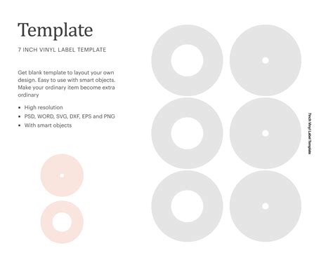 7 Vinyl Record Label Blank Template Vinyl Label Blank - Etsy Australia