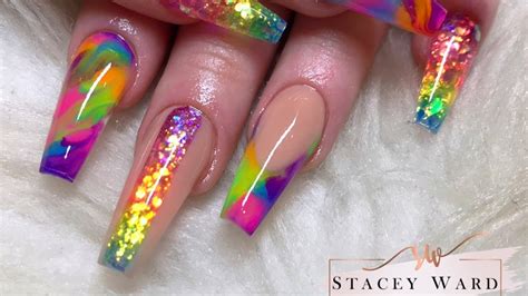 Rainbow Nails Acrylic Nail Arts