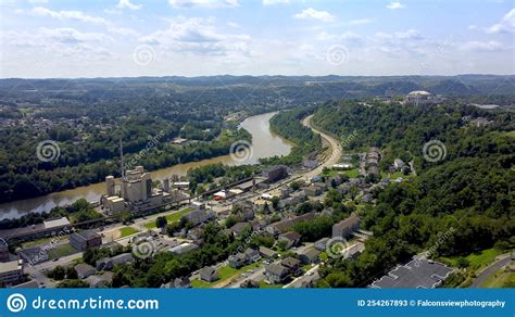 Downtown Morgantown West Virginia With Monongahela River And Evansdale