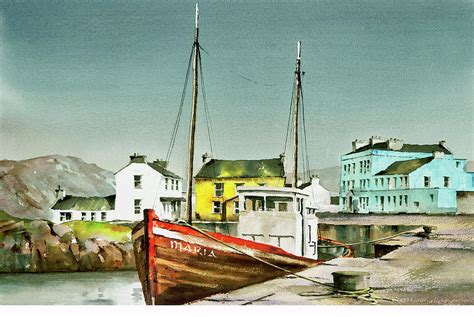Burtonport Harbour Donegal Painting By Val Byrne Fine Art America