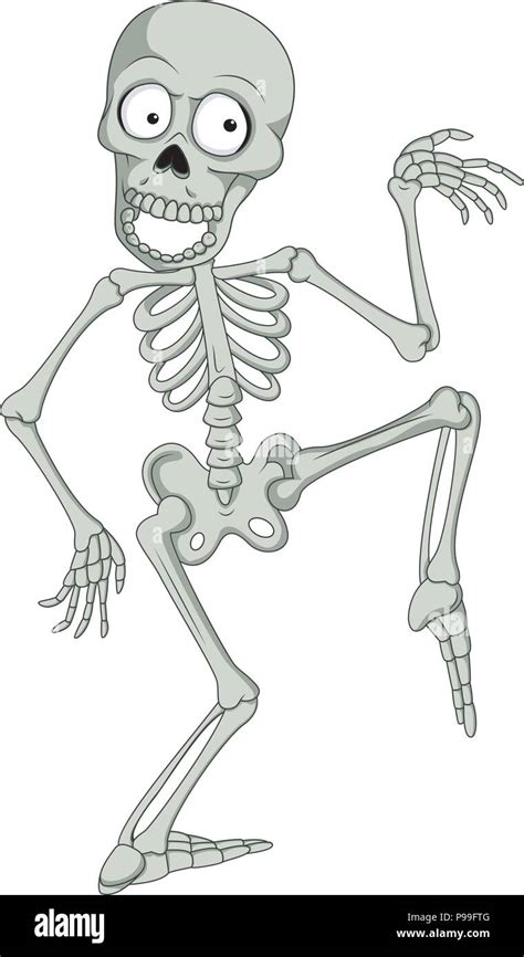 Cartoon Funny Skeleton Dancing Stock Vector Image And Art Alamy