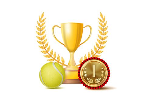 Tennis Achievement Award Vector. Sport Banner Background. Yellow Ball ...