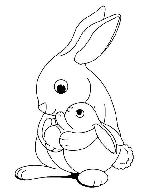 Free Rabbit Coloring Pages To Download Rabbit Kids Coloring Pages
