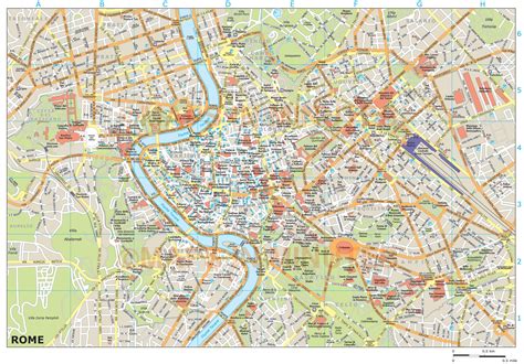 Find nearby businesses, restaurants and hotels. royalty free rome illustrator vector format city map