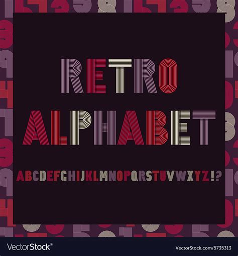 Retro Stripes Funky Fonts Settrendy Elegant Retro Vector Image