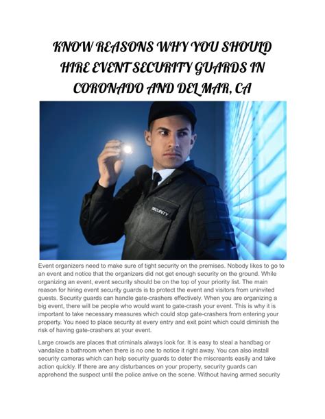 Ppt Know Reasons Why You Should Hire Event Security Guards In