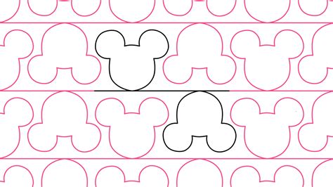 Oh Sew Kute — Mouse With Ears Longarm Quilting Digital Pantograph