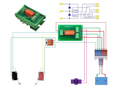 Switches Circuit For A Dc Motor With 2 Microswitches Reversing
