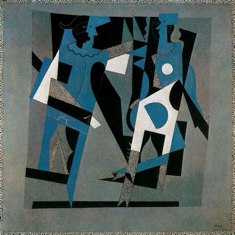 Harlequin And Woman With Necklace 1917 Pablo Picasso