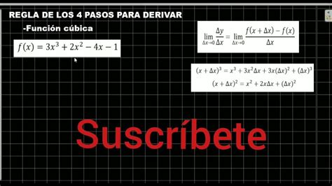 Regla De Los 4 Pasos Para Derivar Función Cúbica Youtube