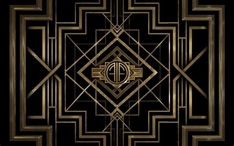Minimalism Pattern Digital Art Black Gold The Great Gatsby