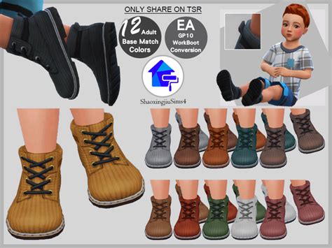 The Sims Resource Toddler Gp10 Workboot 12 Colors