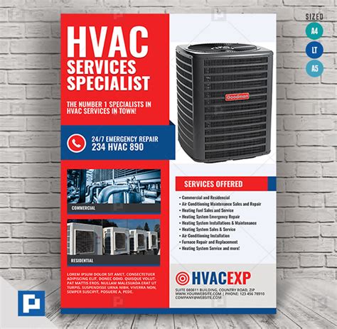 Heating And Cooling Services Flyer Psdpixel Hvac Services Flyer