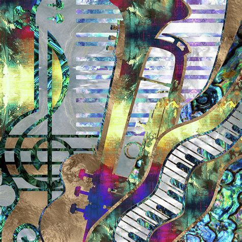 Abstract Music Art Collage Mixed Media Digital Art By Lioudmila Perry