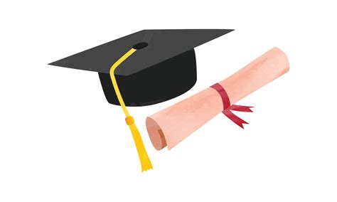 Simple Black Graduation Cap With Degree Clipart Graduation Cap And