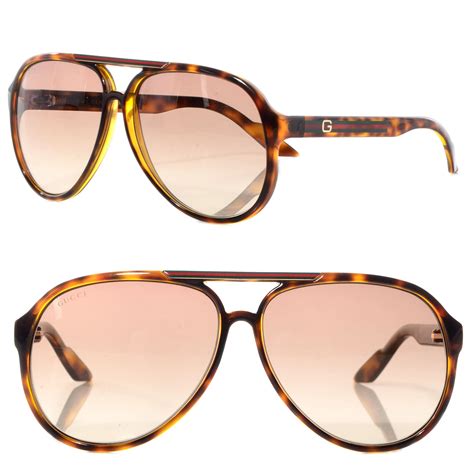 Gucci Aviator Sunglasses 1627s Tortoise 68651