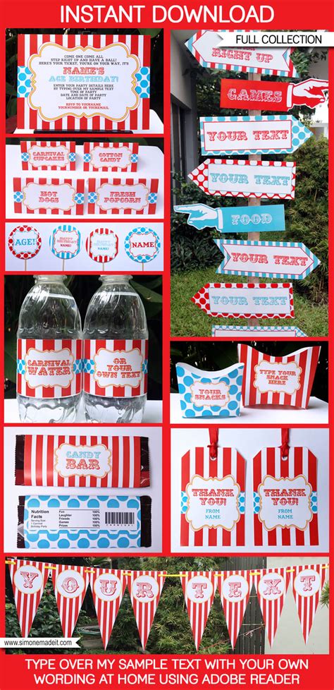5 out of 5 stars (1,505) $ 14.99. Circus Party Printables, Invitations & Decorations