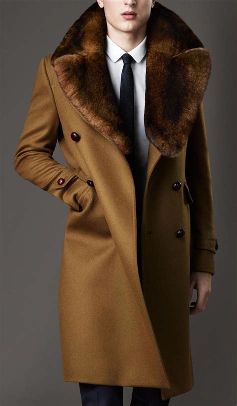Mens Cashmere Coat With Fur Collar Coat Nj