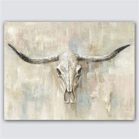 Large Bull Head Oil Paintingbull Head Oil Painting Bull Etsy