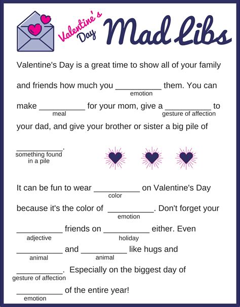 9 Best Love Letter Mad Libs Printable