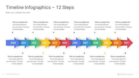 12 Steps Timeline Infographics Powerpoint Template Designs Slidegrand