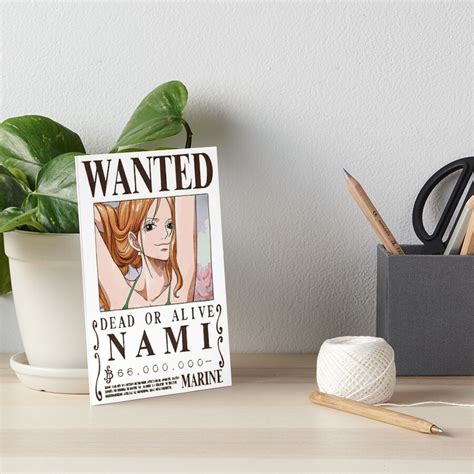 One Piece Wanted Poster Bounty Nami Art Board Print By Tsukilouki Redbubble