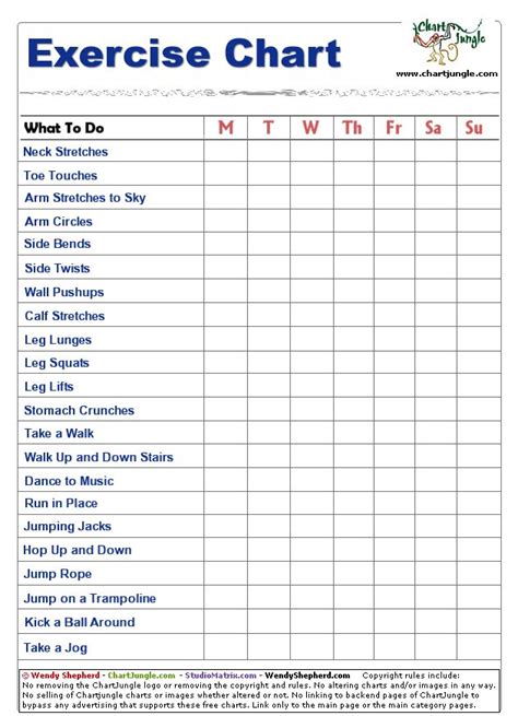 Exercise Chart Homeschool Daily Schedule Homeschool Daily Schedule