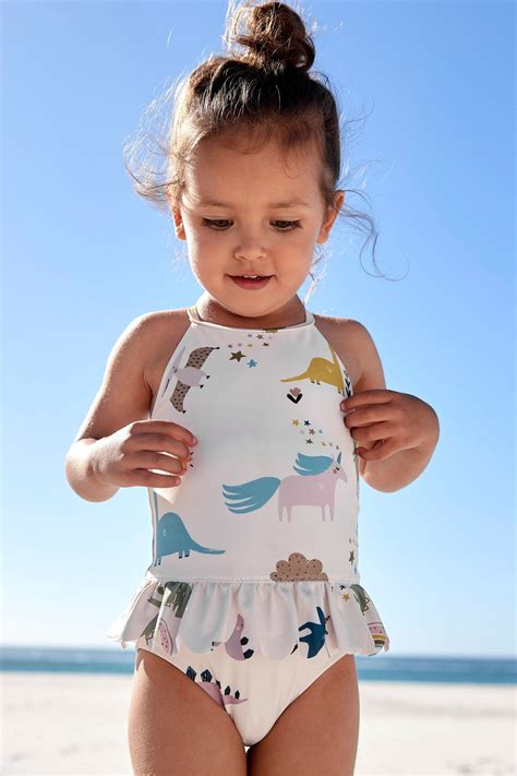 Buy Cream Skirted Swimsuit Mths Yrs From The Next Uk Online Shop In Girls Swimsuits