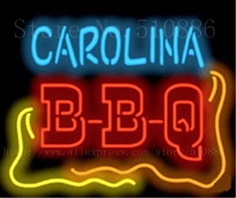 Carolina BBQ Open Barbeque Neon Sign Glass Tube Businese Handcrafted