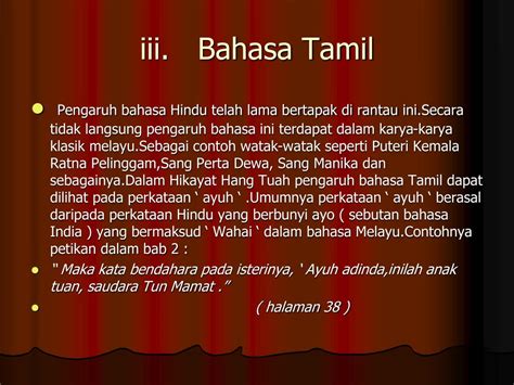 Bila dilihat dari sudut pandang sejarah, bahasa melayu merupakan bahasa perhubungan atau komunikasi sejak abad vii yaitu masa awal bangkitnya kerajaan sriwijaya. PPT - Kuliah 3 (M3) Sejarah dan Perkembangan Bahasa Melayu ...
