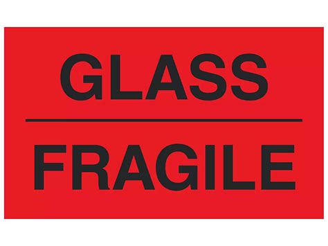 Glass Fragile Label 3 X 5 S 6167 Uline