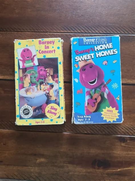 Lot Of 2 Vhs Barney In Concert 1991 Barneys Home Sweet Homes 1993 Sing