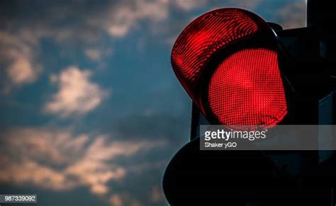 Red Traffic Light At Night Photos And Premium High Res Pictures Getty