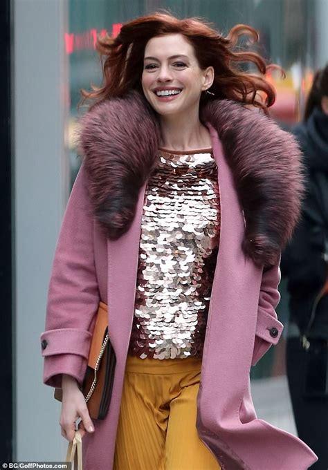 Anne Hathaway Swaps Brunette Tresses For Bold Red Hair As