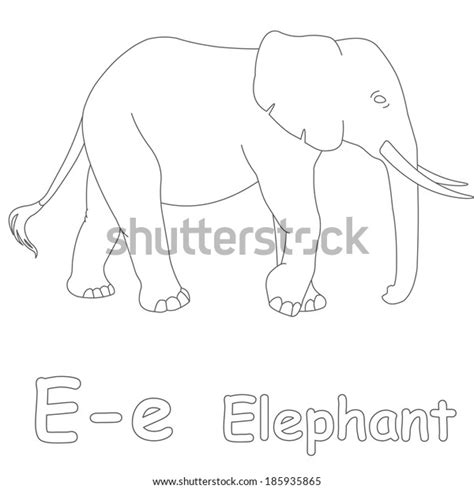 E Elephant Coloring Page Stock Illustration 185935865