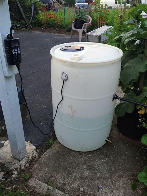 This Diy 55 Gallon Barrel Drip Irrigation System With Pump That I Made