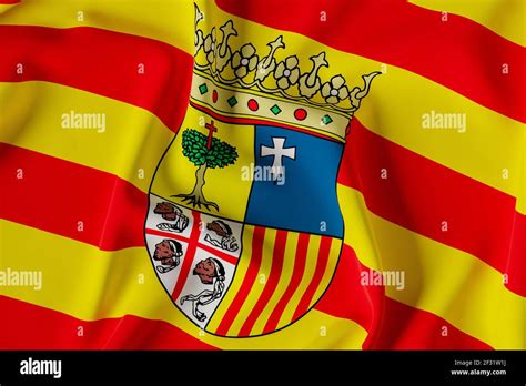 Aragon Official Flag3d Render Illustration Stock Photo Alamy